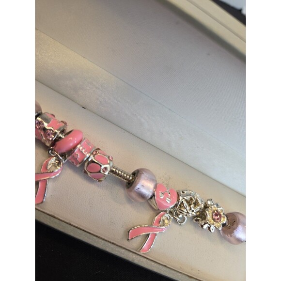 Breast Cancer 7" Style Charm Bracelet In Gift Box **Read Description - Picture 6 of 7